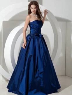 Robe de demoiselle d'honneur bustier avec noeud au sol