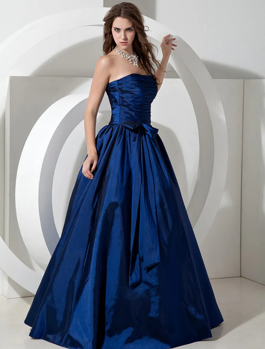 Robe de demoiselle d'honneur bustier avec noeud au sol
