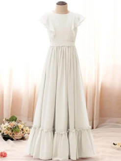 Robe de demoiselle d'honneur sans manches en ivoire douce