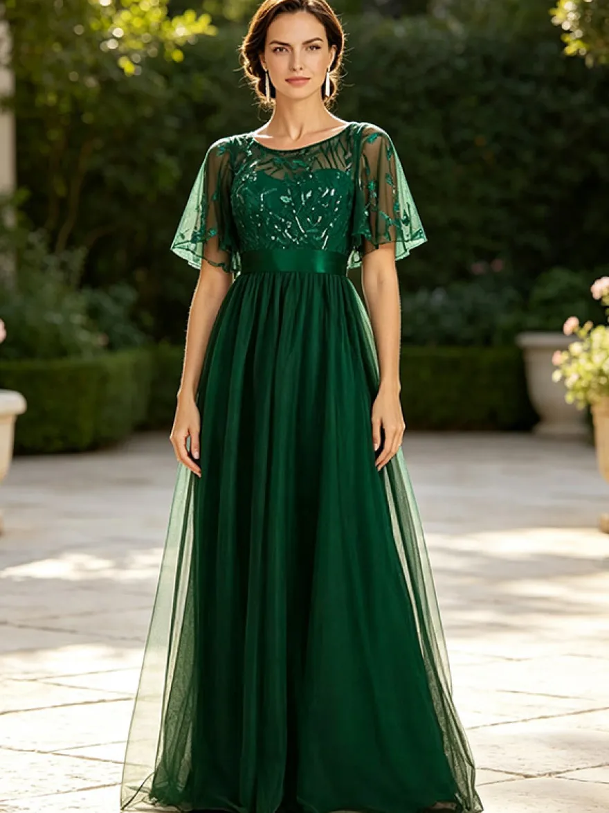 Robe de demoiselle d'honneur trapèze en mousseline robe d'invitée de mariage