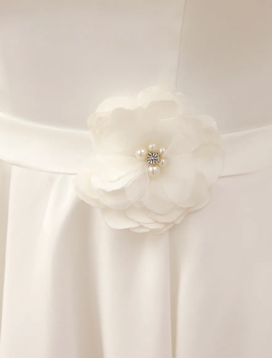Robe de mariée courte robe de mariée vintage col en coeur boutonnée sur dos au genou