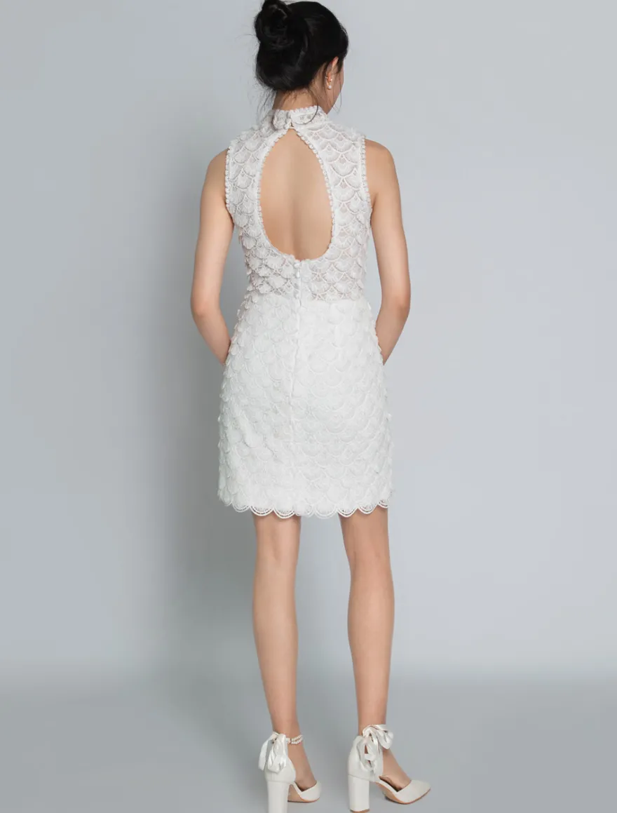 Robe de mariée 2 Pièces en dentelle Ivoire sans manches Robe de Mariée Simple Robes de mariée
