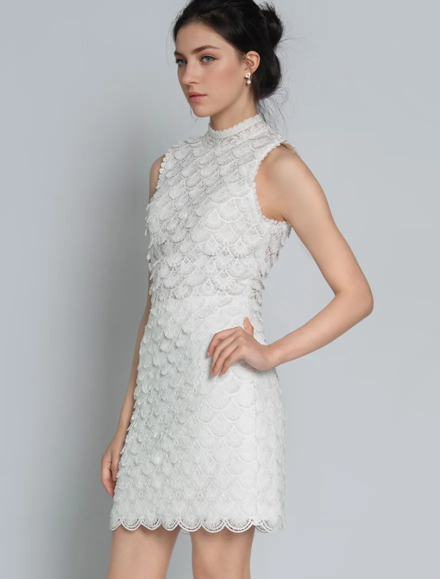 Robe de mariée 2 Pièces en dentelle Ivoire sans manches Robe de Mariée Simple Robes de mariée