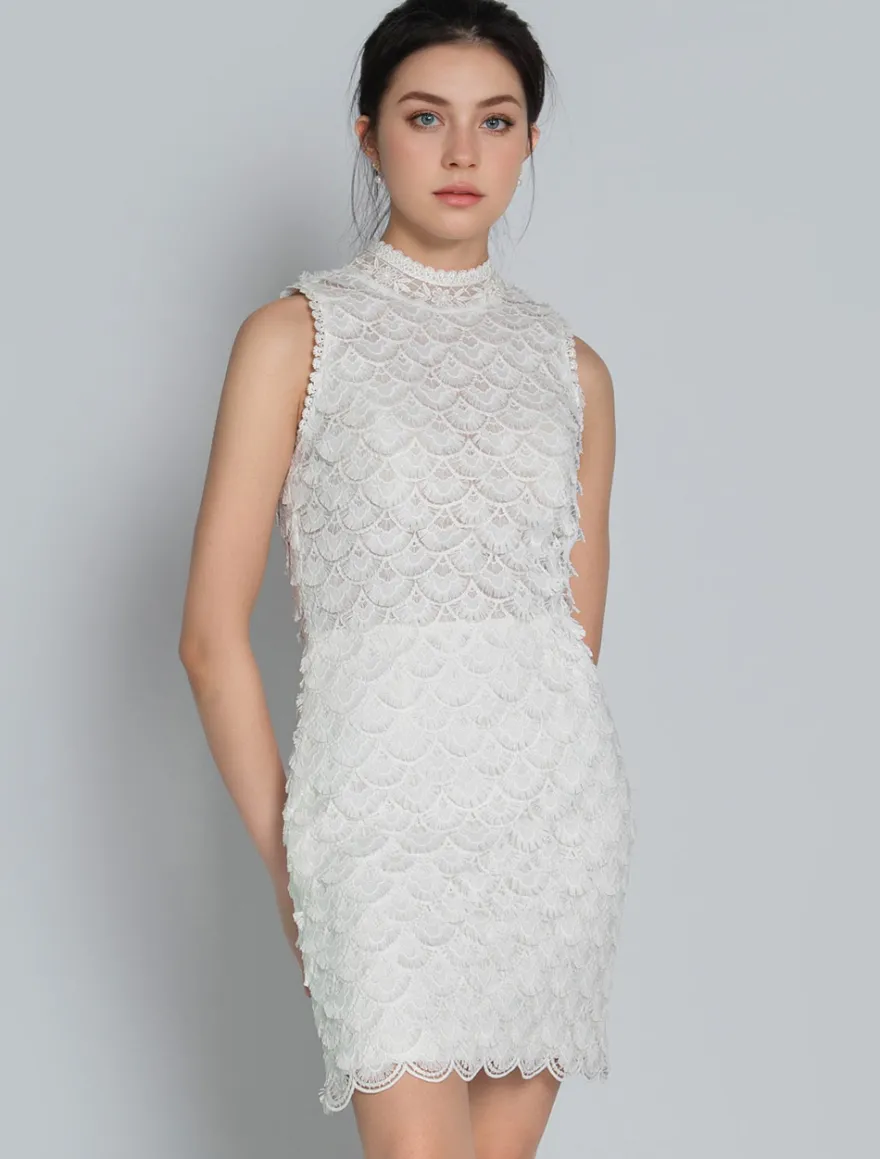 Robe de mariée 2 Pièces en dentelle Ivoire sans manches Robe de Mariée Simple Robes de mariée