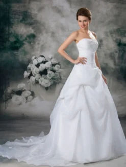 Robe de mariée princesse bustier à traîne robe de mariage