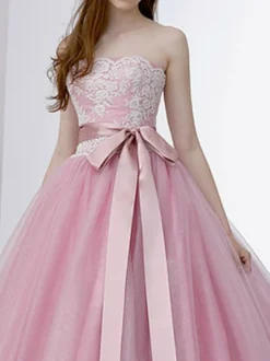 Robe de mariée rose robe de mariage bustier laçage sur dos à grande traîne