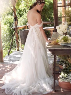 Robe de mariée simple dentelle chérie cou sans manches plissée A-ligne robes de mariée personnalisation gratuite