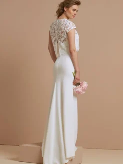 Robe de mariée simple en dentelle sirène Robe de mariée en deux pièces