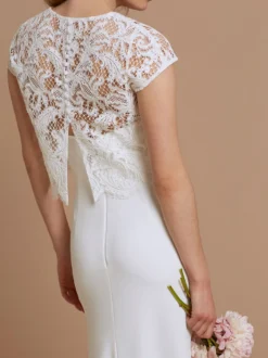 Robe de mariée simple en dentelle sirène Robe de mariée en deux pièces