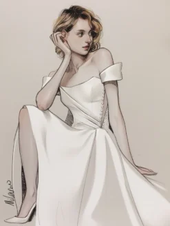 Robe de mariée simple robe de bal décolleté sans manches perles 20 cm