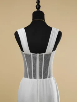 Robe de mariée simple robe de bal décolleté en cœur sans manches découpe 20 cm