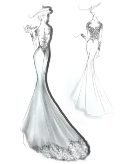 Robe de mariée sirène en dentelle robe de mariée bustier à manches longues