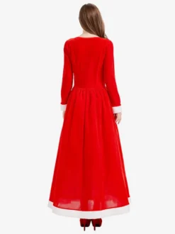 Robe de Noël verte pour femme cape en polyester costumes de Noël
