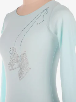 Robe de patinage Aqua Polyester Bodycon manches longues Costumes de danse