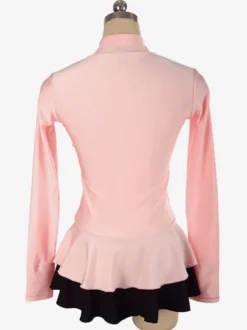 Robe de Patinage Costumes de Danse Bicolore Polyester Rose