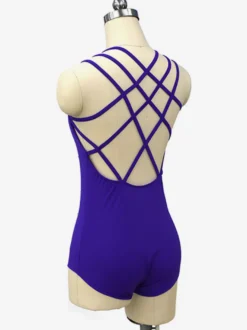 Robe De Patinage Costumes De Danse Polyester Bleu