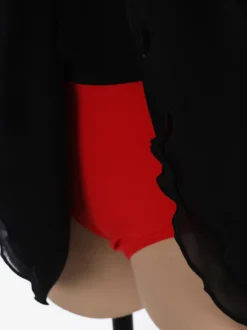 Robe de patinage Costumes de danse en dentelle polyester noire