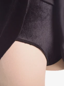 Robe De Patinage Costumes De Danse Velours Coréen Noir