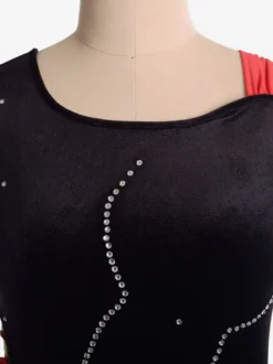 Robe De Patinage Costumes De Danse Velours Coréen Noir