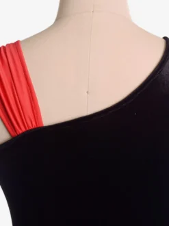 Robe De Patinage Costumes De Danse Velours Coréen Noir
