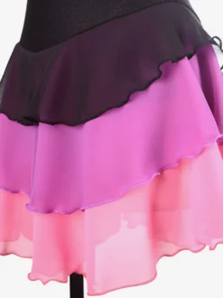 Robe De Patinage Noir Polyester Rayures Costumes De Danse