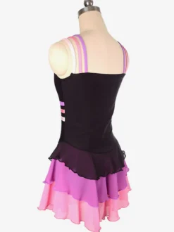 Robe De Patinage Noir Polyester Rayures Costumes De Danse
