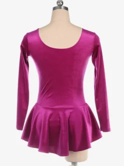 Robe De Patinage Noir Velours Coréen Manches Longues Costumes De Danse