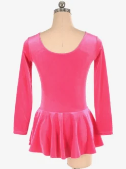 Robe De Patinage Noir Velours Coréen Manches Longues Costumes De Danse
