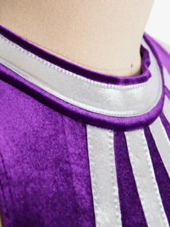 Robe De Patinage Pourpre Velours Coréen Costumes De Danse Bicolore