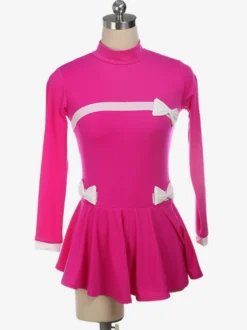 Robe De Patinage Rose Costumes De Danse Velours Coréen