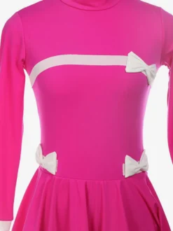 Robe De Patinage Rose Costumes De Danse Velours Coréen