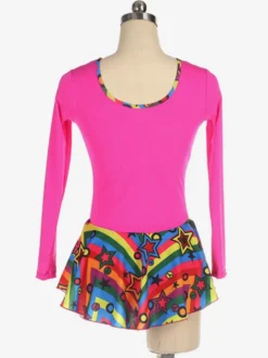 Robe De Patinage Rose Polyester Costumes De Danse