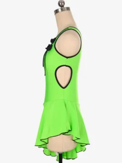 Robe De Patinage Rose Polyester Costumes De Danse Moulante
