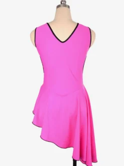 Robe De Patinage Rose Polyester Costumes De Danse Moulante