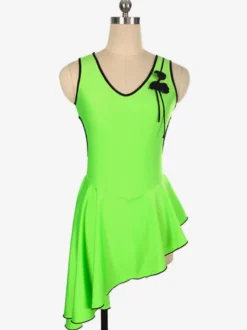 Robe De Patinage Rose Polyester Costumes De Danse Moulante