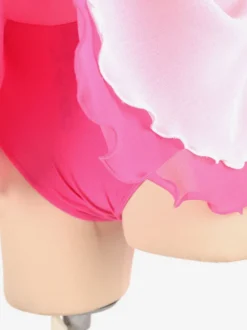 Robe de patinage Rose Polyester Color Block Dance Costumes