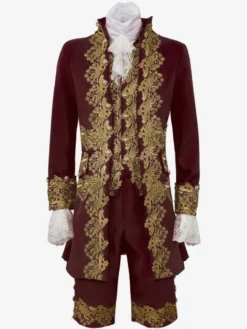 Robe de Prince de palais pour hommes Costume de Performance Costume rétro médiéval Bourgogne