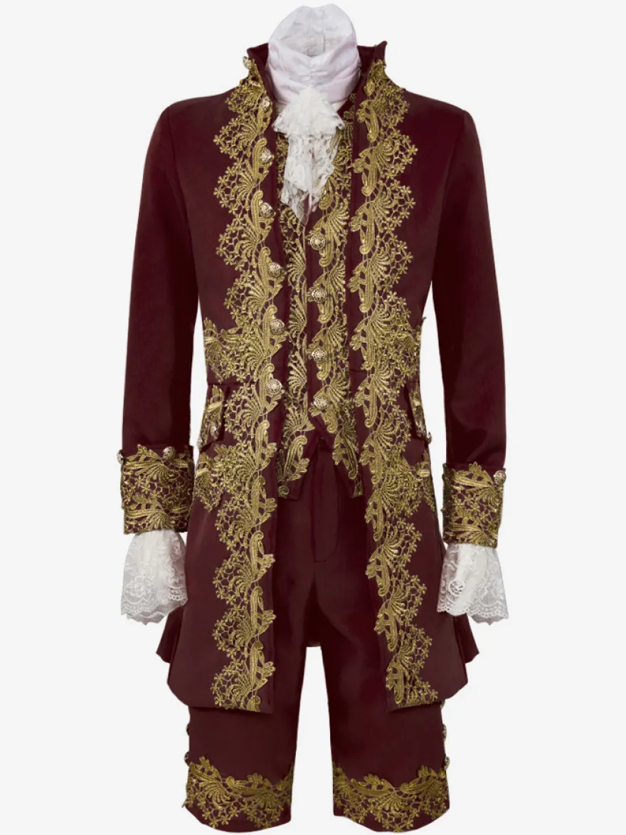 Robe de Prince de palais pour hommes Costume de Performance Costume rétro médiéval Bourgogne