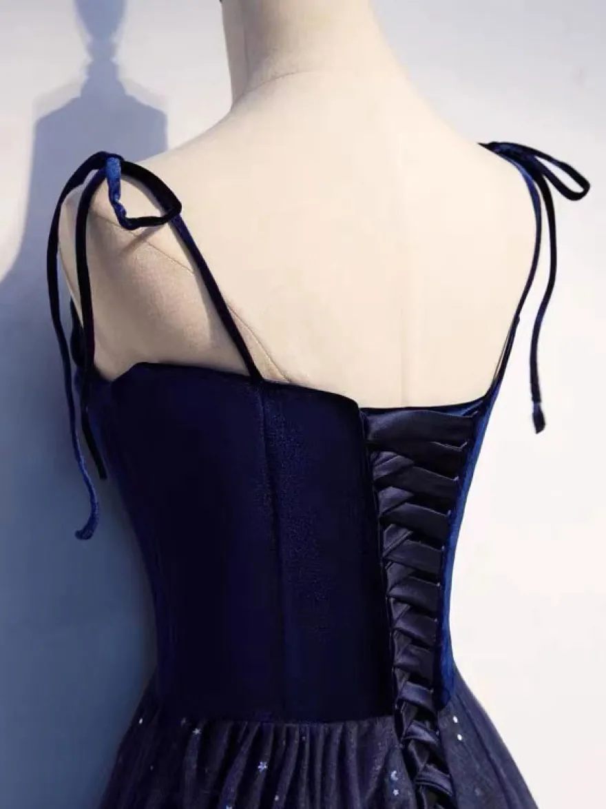 Robe de soirée A-ligne Conçu Décolleté Tulle Longueur Sol Robes de Soirée Sociale Personnalisation Gratuite