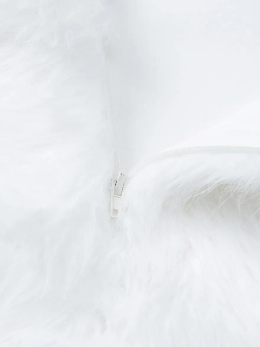 Robe de soirée blanche en polyester sans manches à bretelles et col montant