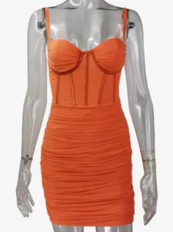 Robe de soirée à bretelles dos nu lilas sexy