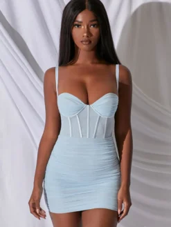 Robe de soirée à bretelles dos nu lilas sexy