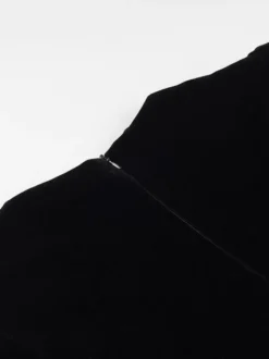 Robe de soirée chic bicolore noire à volants mini-robe deux-pièces à manches longues.