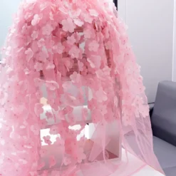 Robe de soirée en organza à col en V et longueur au sol avec appliques