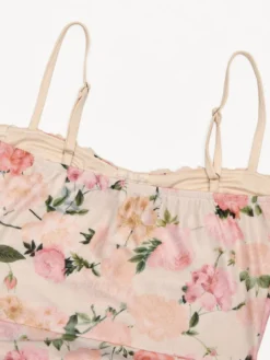 Robe de soirée maxi rose à bretelles col sans manches imprimée sexy semi-formelle