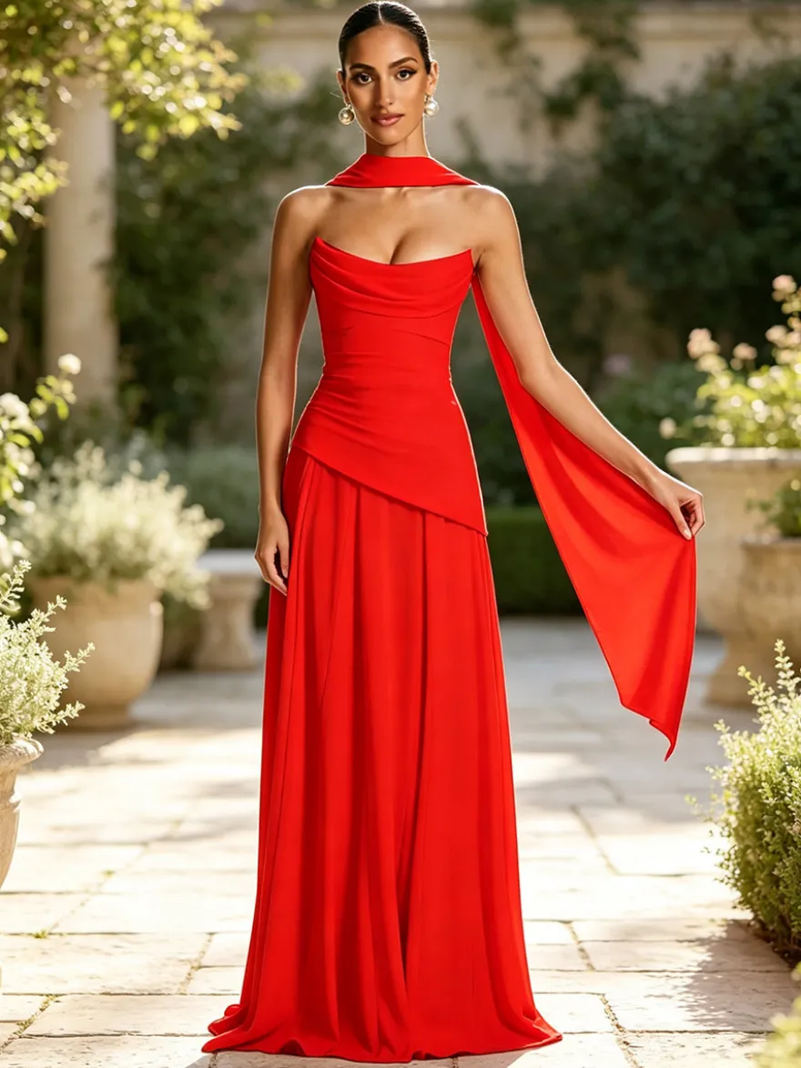 Robe de soirée robe de bal bustier en mousseline robe de cérémonie