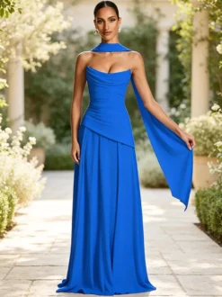 Robe de soirée robe de bal bustier en mousseline robe de cérémonie