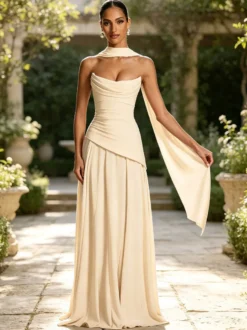 Robe de soirée robe de bal bustier en mousseline robe de cérémonie