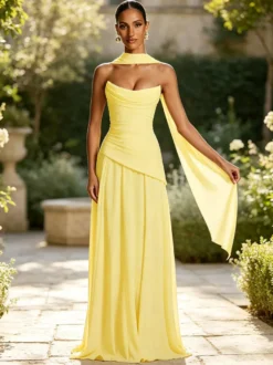 Robe de soirée robe de bal bustier en mousseline robe de cérémonie