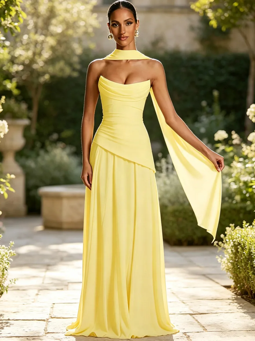Robe de soirée robe de bal bustier en mousseline robe de cérémonie